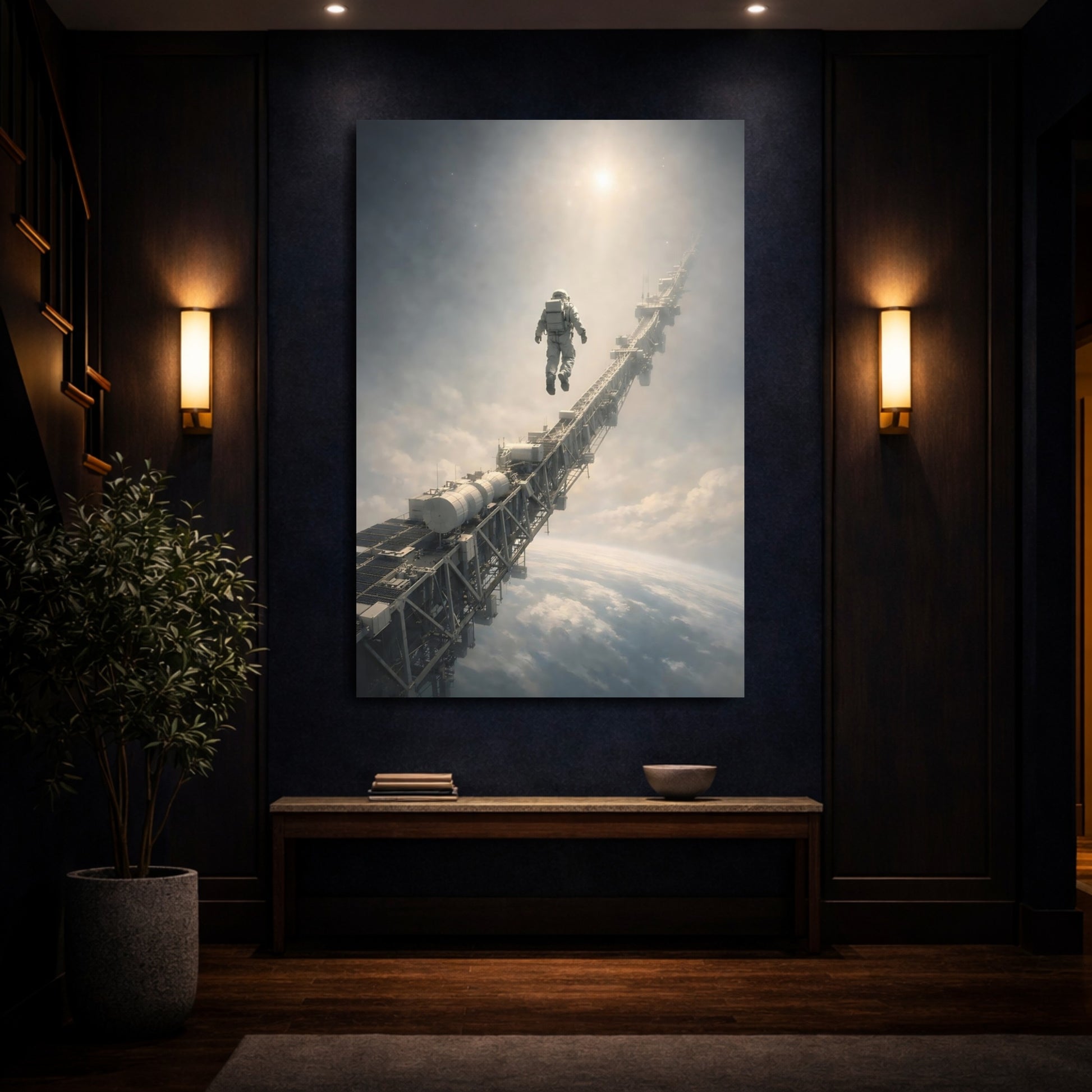 Mockup 3. Science Fiction Astronaut Astronaut Space shown as stretched canvas wall art
