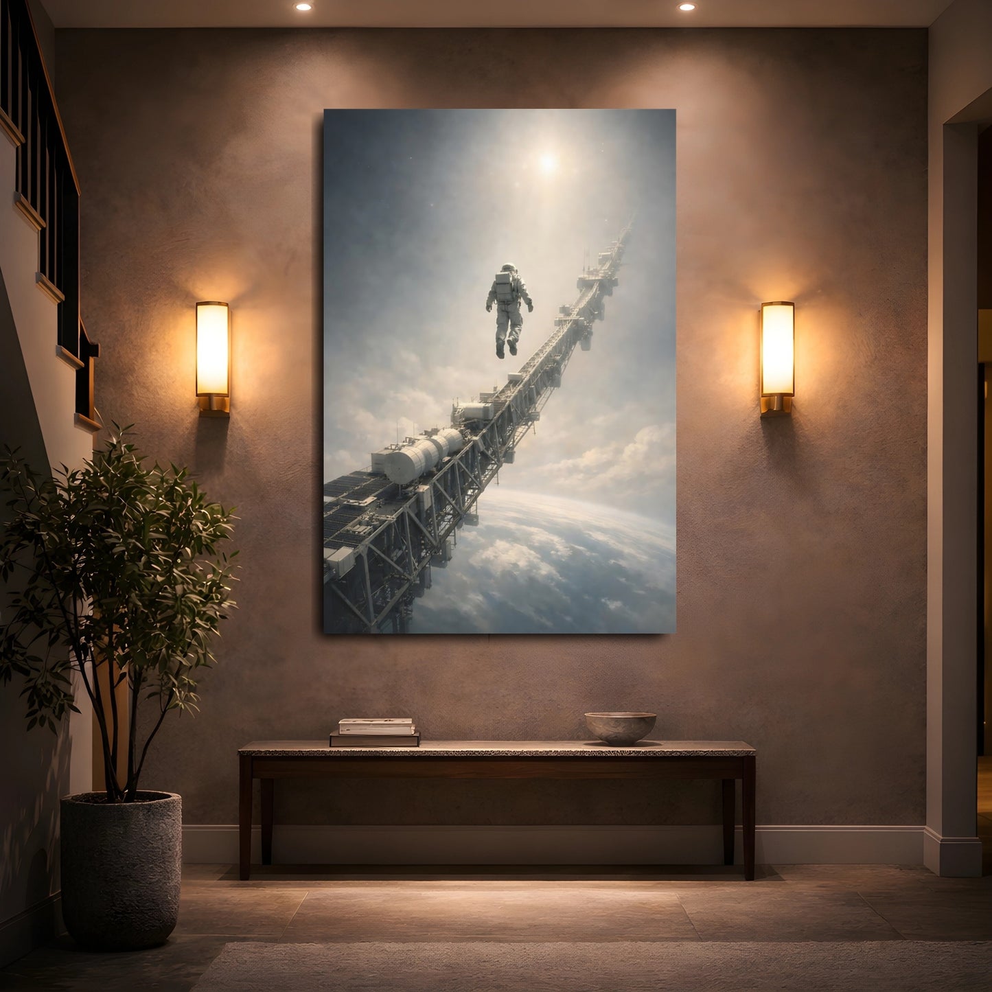 Mockup 4. Science Fiction Astronaut Astronaut Space shown as stretched canvas wall art