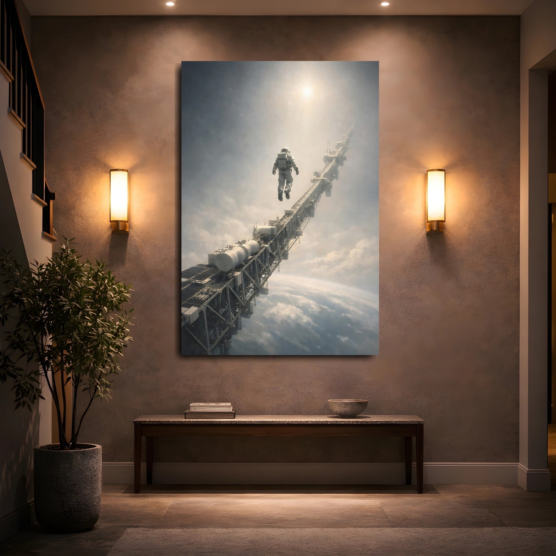 Mockup 4. Science Fiction Astronaut Astronaut Space shown as stretched canvas wall art