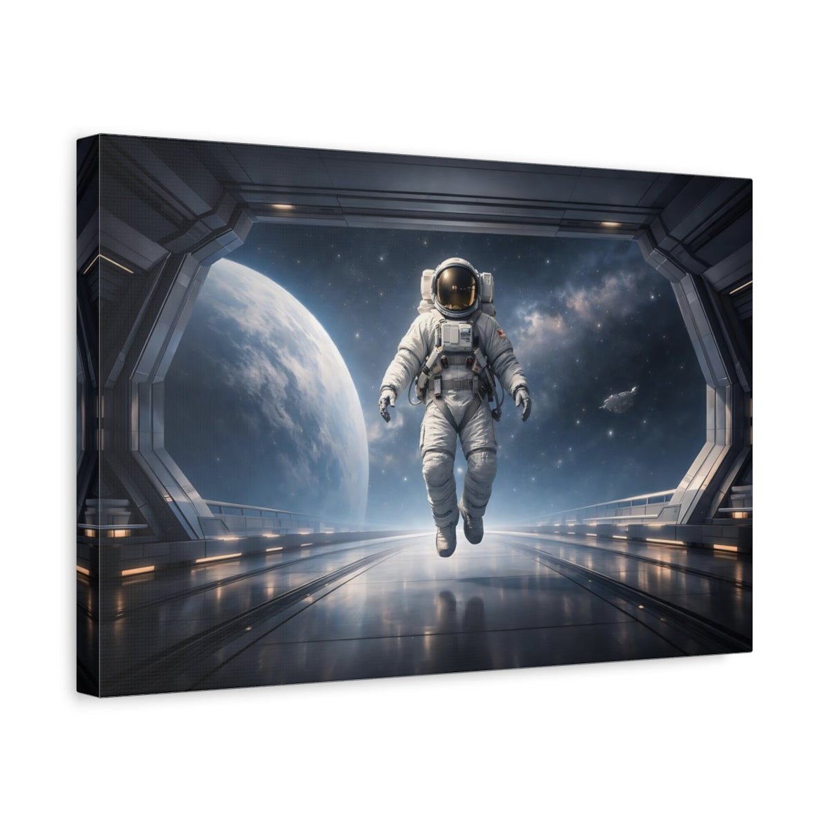 Science Fiction Astronaut In Space - Canvas Wall Art Print - YesArtYes