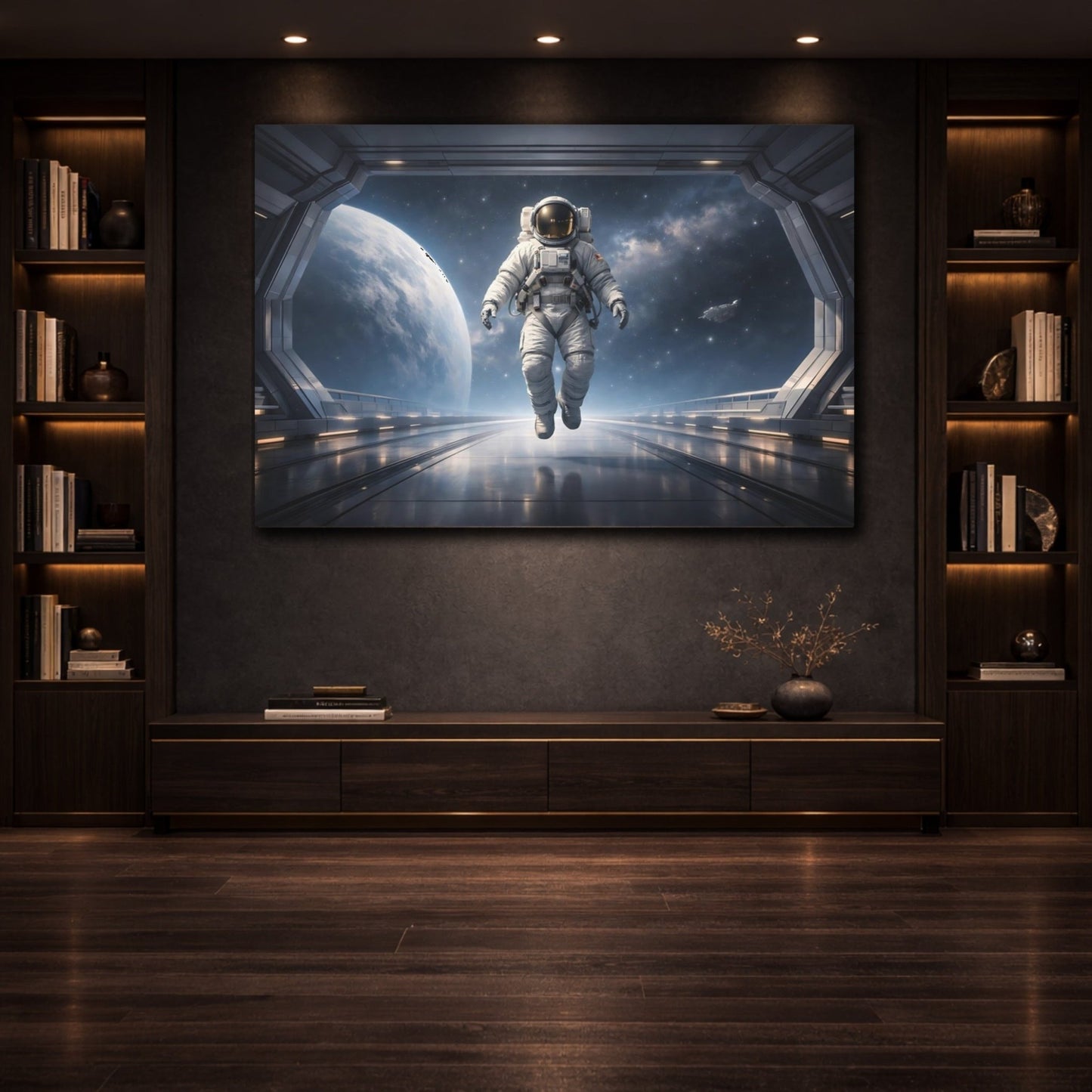 Science Fiction Astronaut In Space - Canvas Wall Art Print - YesArtYes
