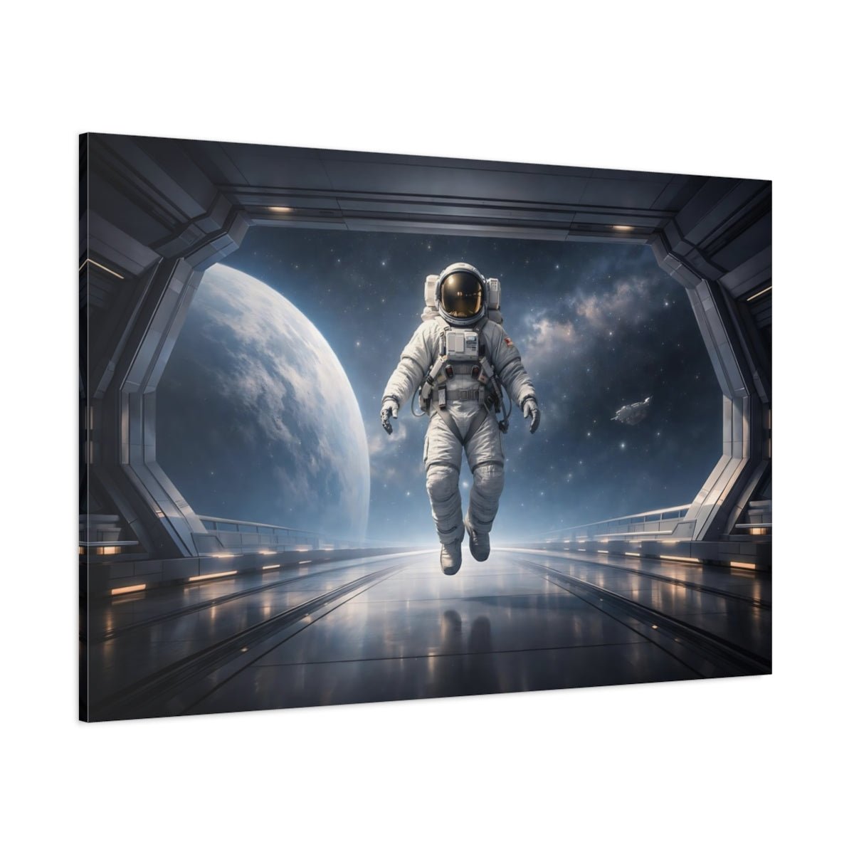 Science Fiction Astronaut In Space - Canvas Wall Art Print - YesArtYes