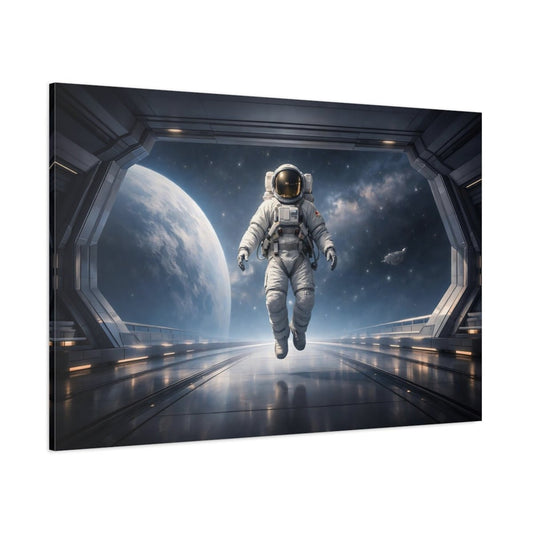 Science Fiction Astronaut In Space - Canvas Wall Art Print - YesArtYes