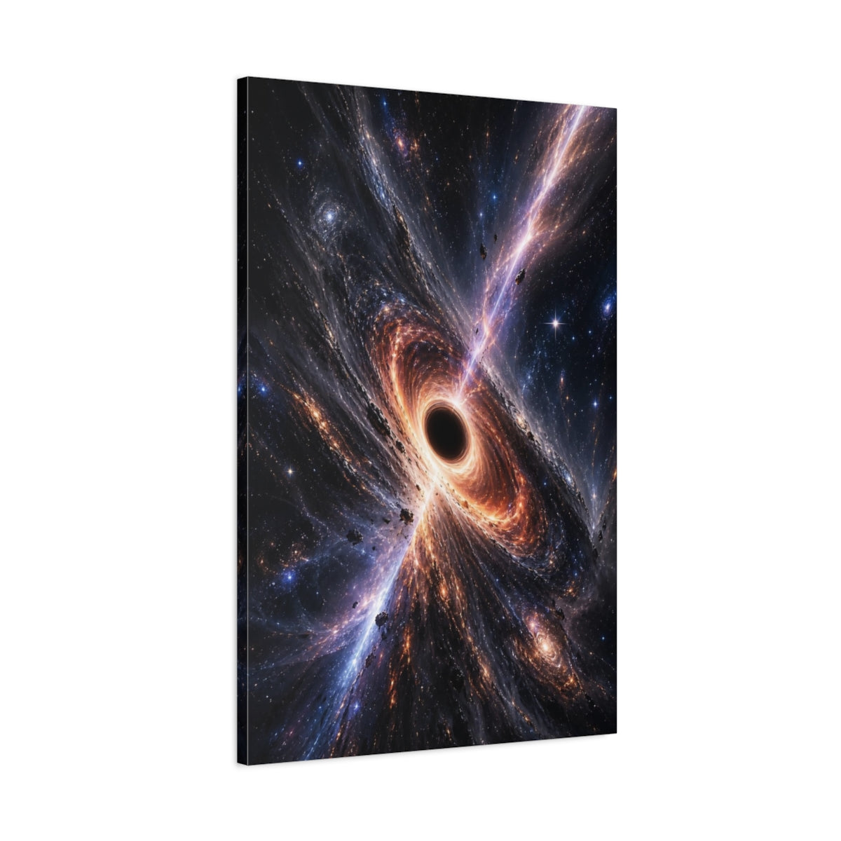 Main Mockup. Science Fiction Black Hole Cosmic Black Hole shown as stretched canvas wall art