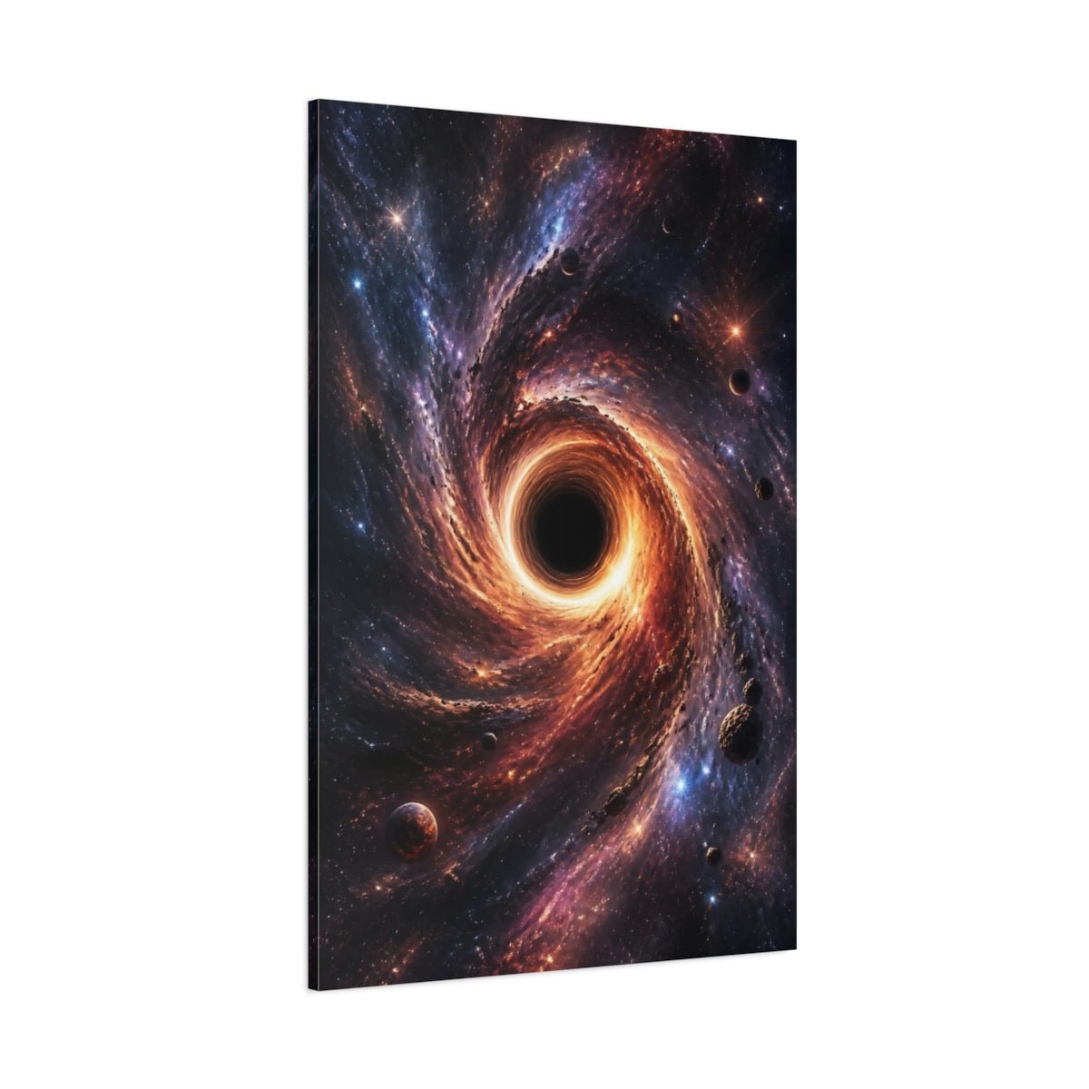 Science Fiction Black Hole Cosmos Canvas Print – Living Room, Above Fireplace - YesArtYes