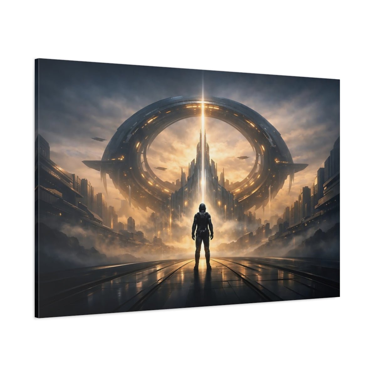Science Fiction Chameleon Spaceman - Canvas Wall Art Print - YesArtYes