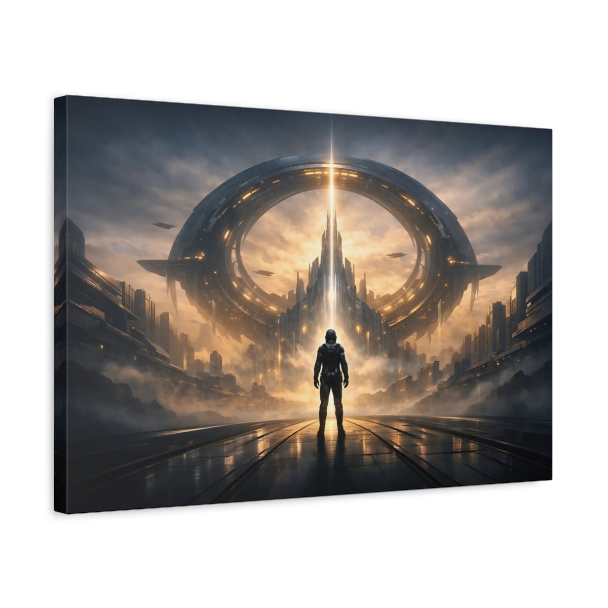 Science Fiction Chameleon Spaceman - Canvas Wall Art Print - YesArtYes