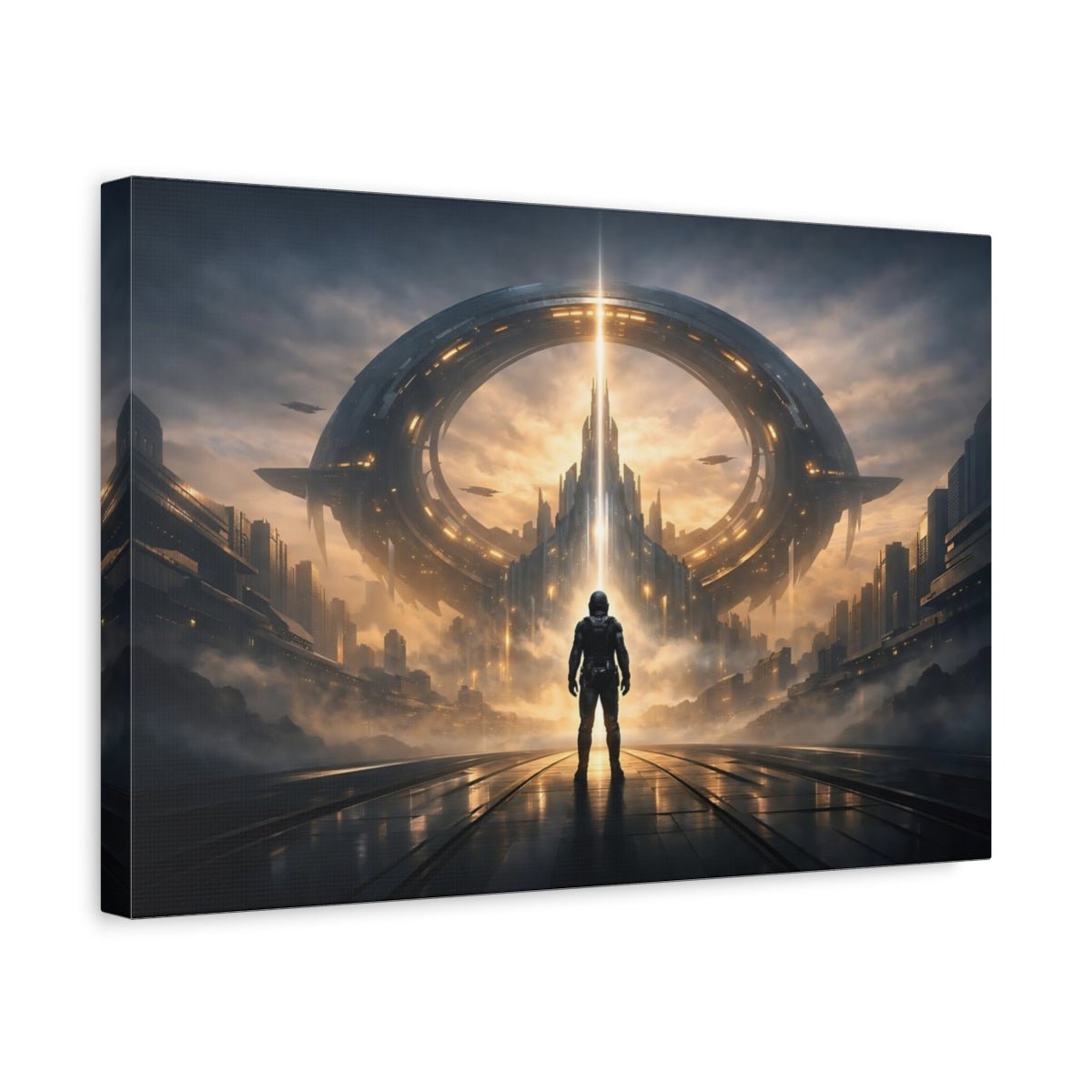 Science Fiction Chameleon Spaceman - Canvas Wall Art Print - YesArtYes