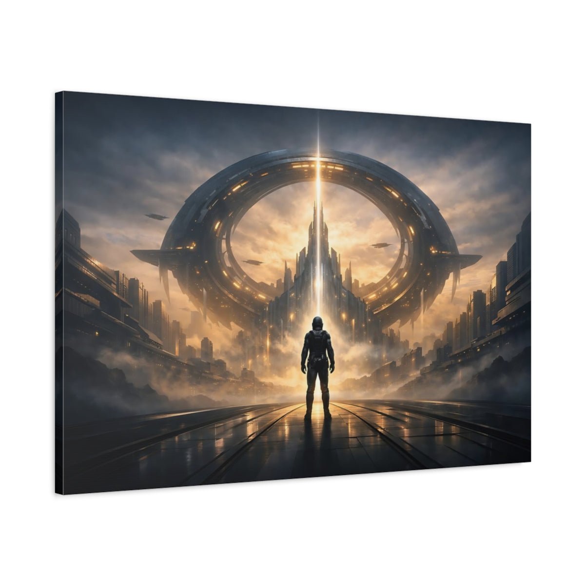 Science Fiction Chameleon Spaceman - Canvas Wall Art Print - YesArtYes
