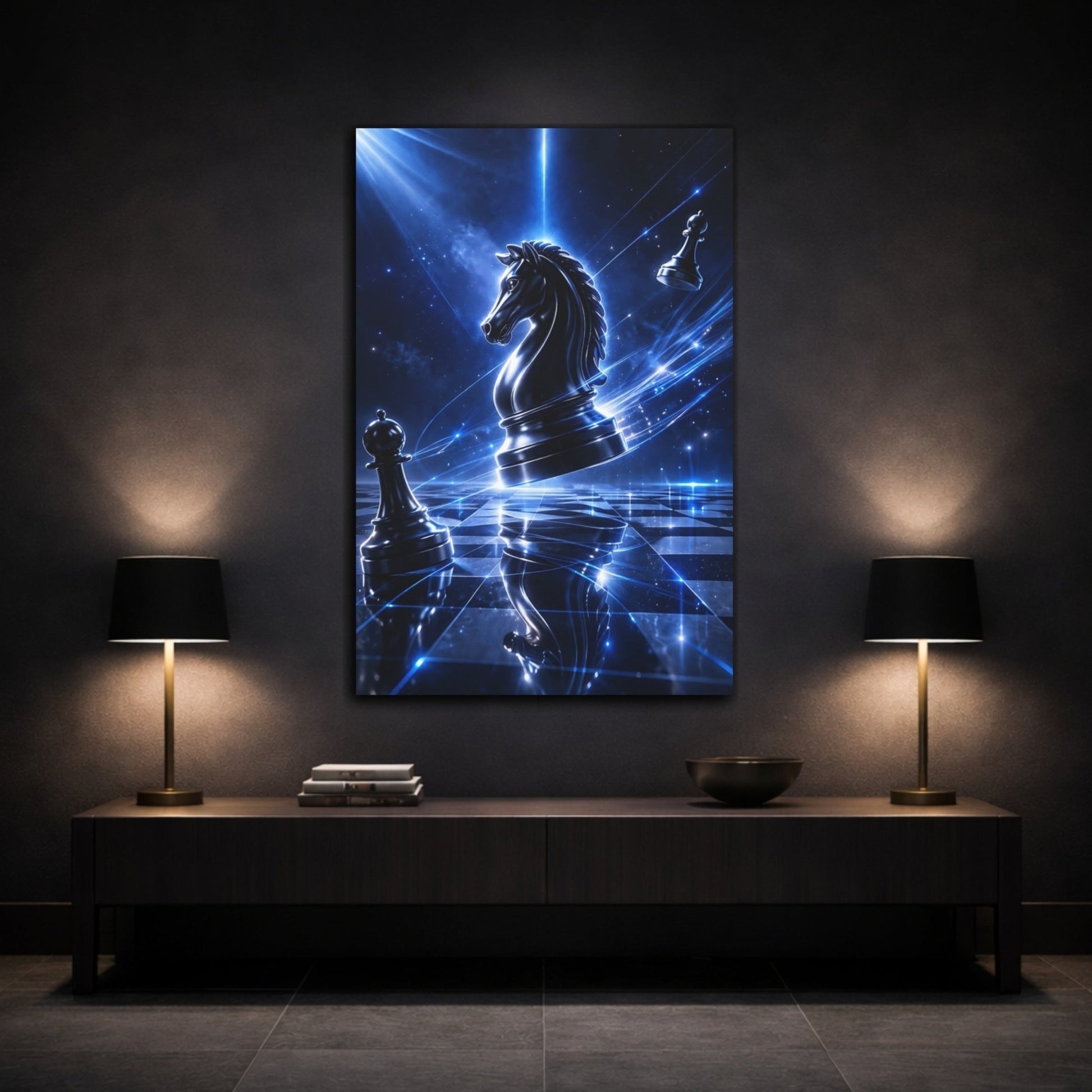 Science Fiction Chess Knight - Canvas Wall Art Print - YesArtYes