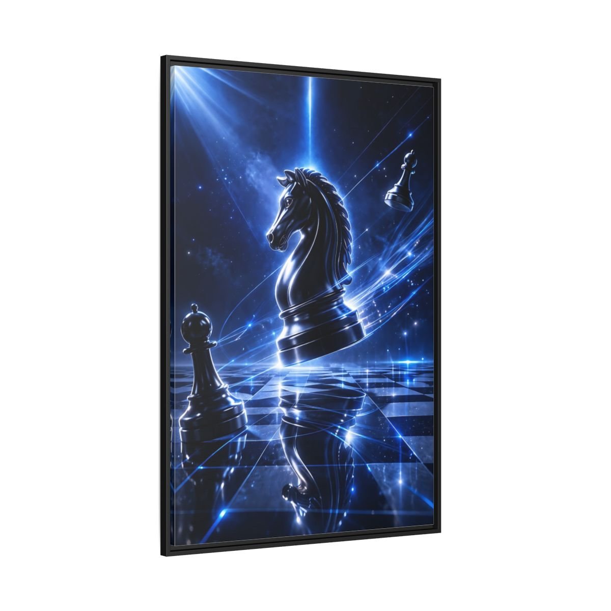 Science Fiction Chess Knight - Framed Canvas Wall Art Print - YesArtYes