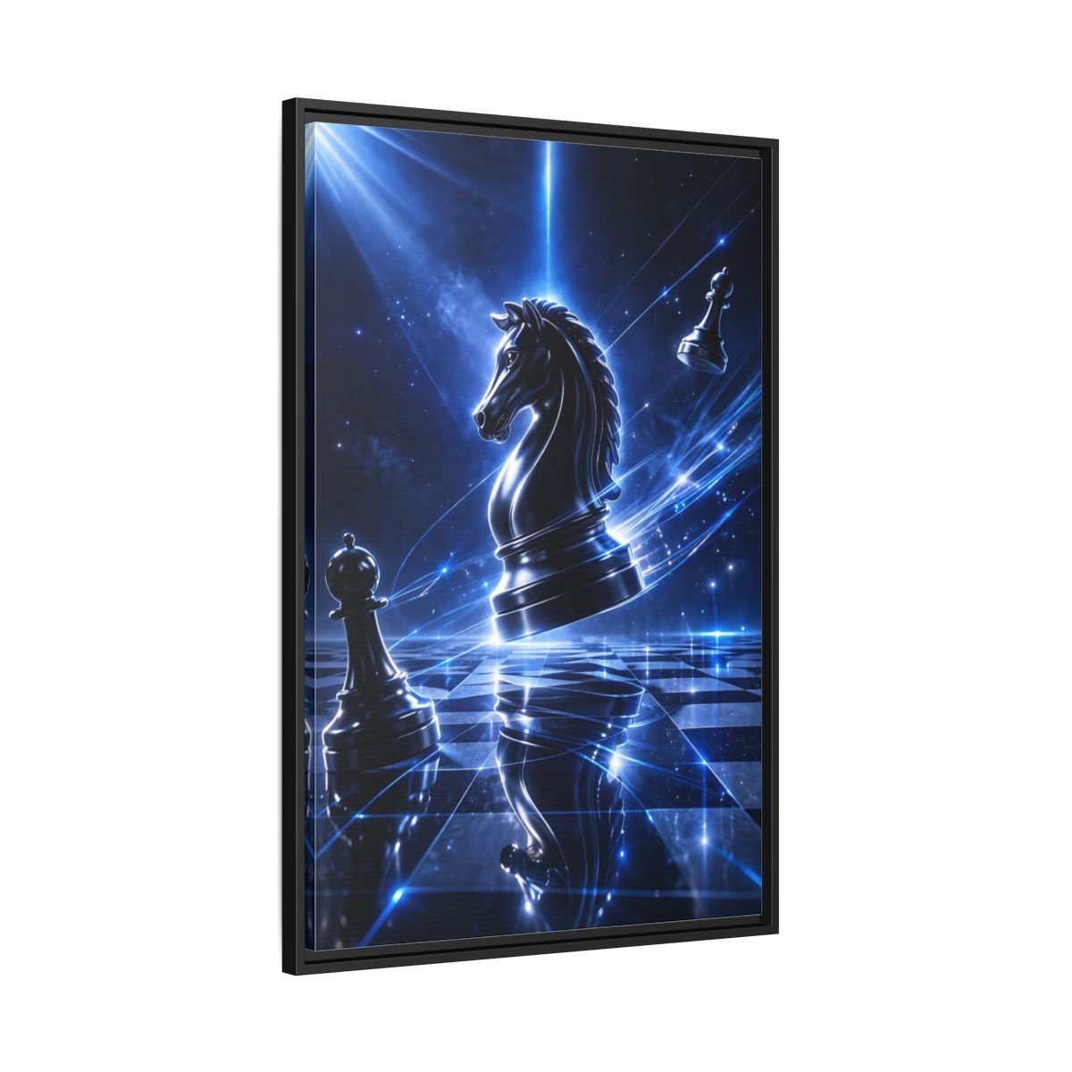 Science Fiction Chess Knight - Framed Canvas Wall Art Print - YesArtYes
