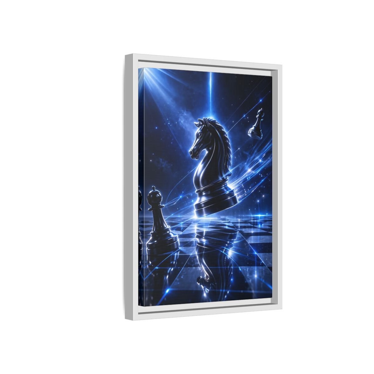 Science Fiction Chess Knight - Framed Canvas Wall Art Print - YesArtYes
