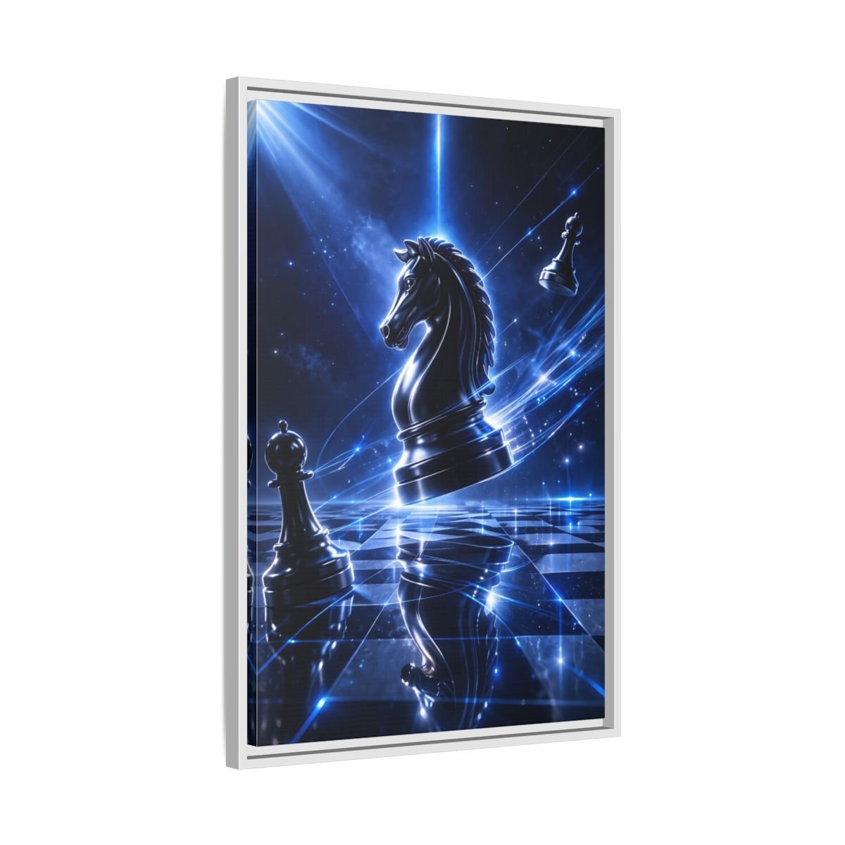 Science Fiction Chess Knight - Framed Canvas Wall Art Print - YesArtYes