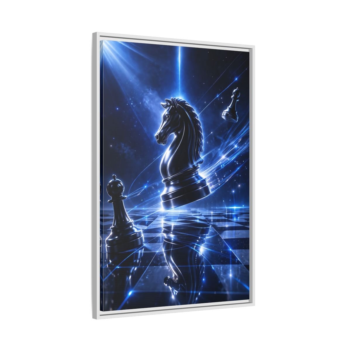 Science Fiction Chess Knight - Framed Canvas Wall Art Print - YesArtYes