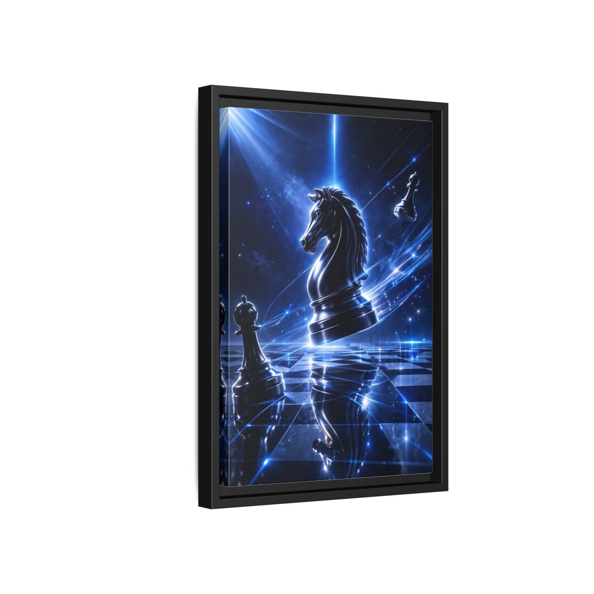 Science Fiction Chess Knight - Framed Canvas Wall Art Print - YesArtYes