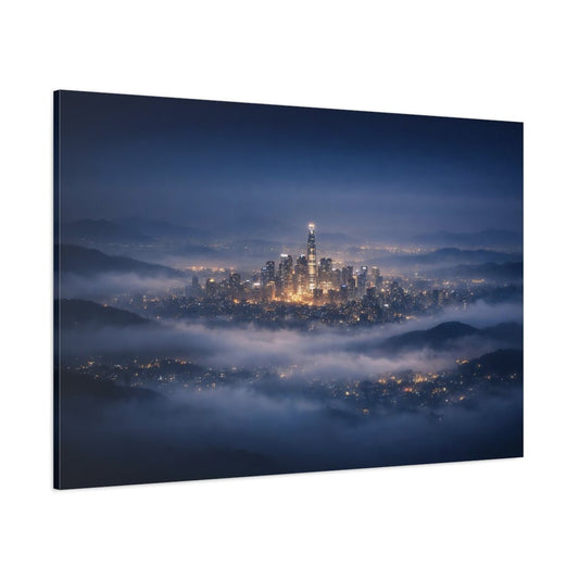 Science Fiction Cityscape Misty - Canvas Wall Art Print - YesArtYes