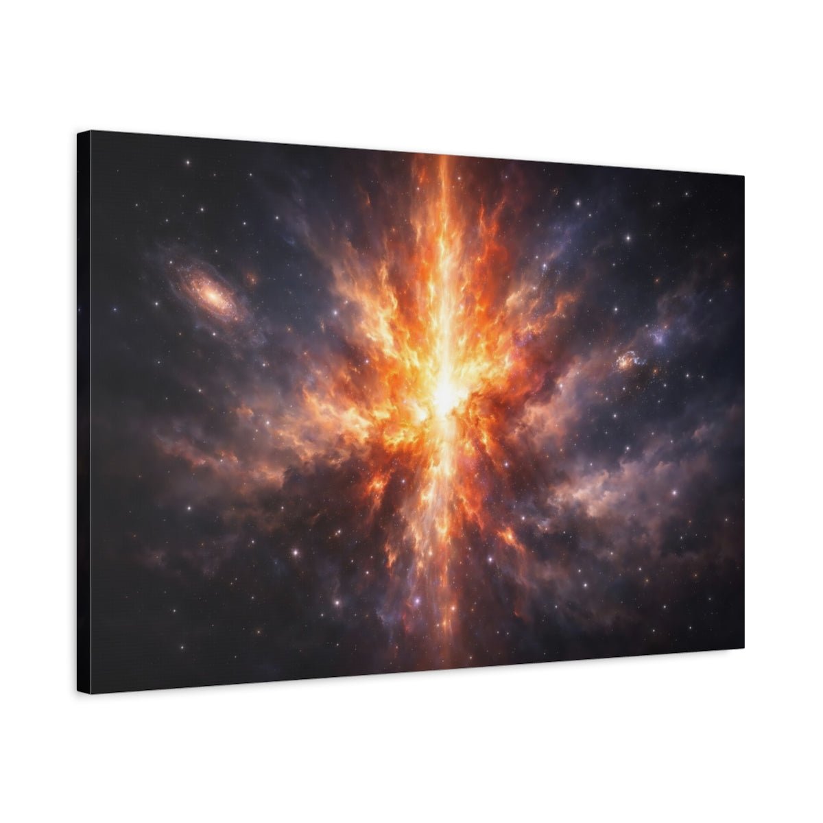 Science Fiction Cosmic Explosion Orange And Black - Canvas Wall Art Print - YesArtYes