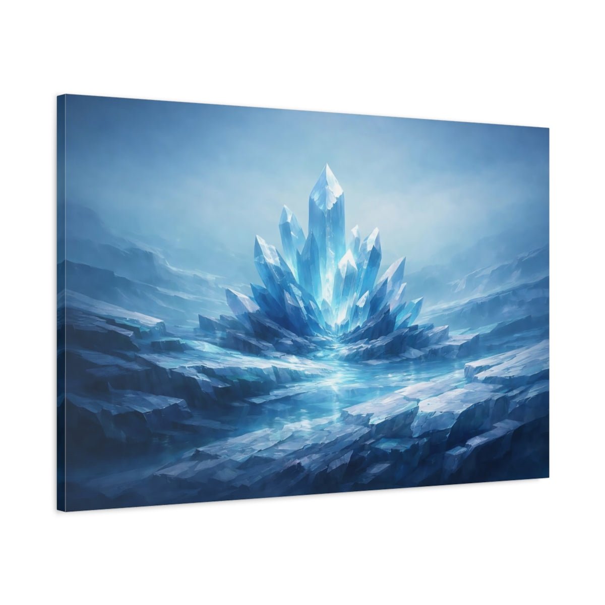 Science Fiction Crystals Blue - Canvas Wall Art Print - YesArtYes
