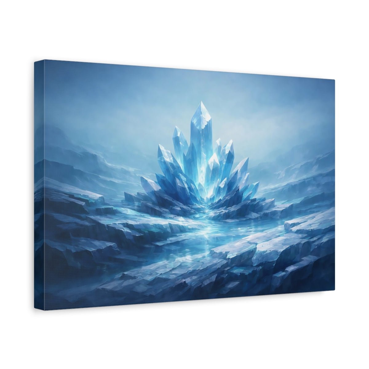Science Fiction Crystals Blue - Canvas Wall Art Print - YesArtYes