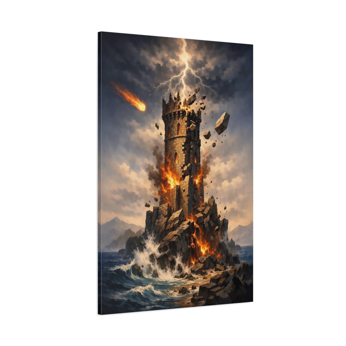 Science Fiction Destroyed Tower Fantasy Destruction - Canvas Wall Art Print - YesArtYes