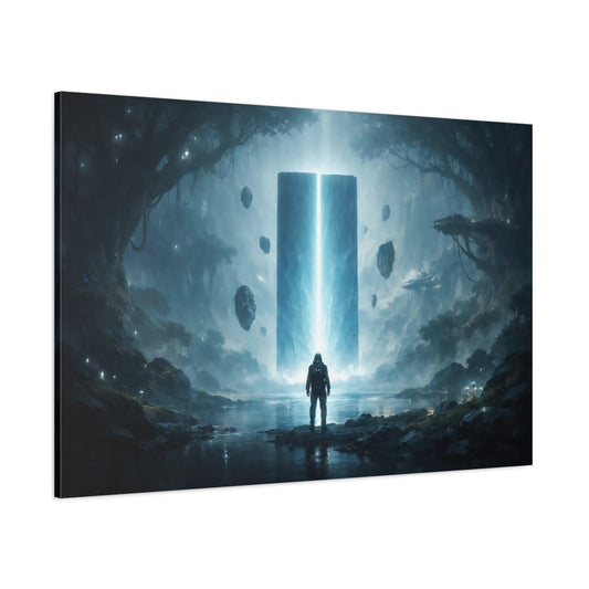Science Fiction Forest Moody shown as stretched canvas wall art