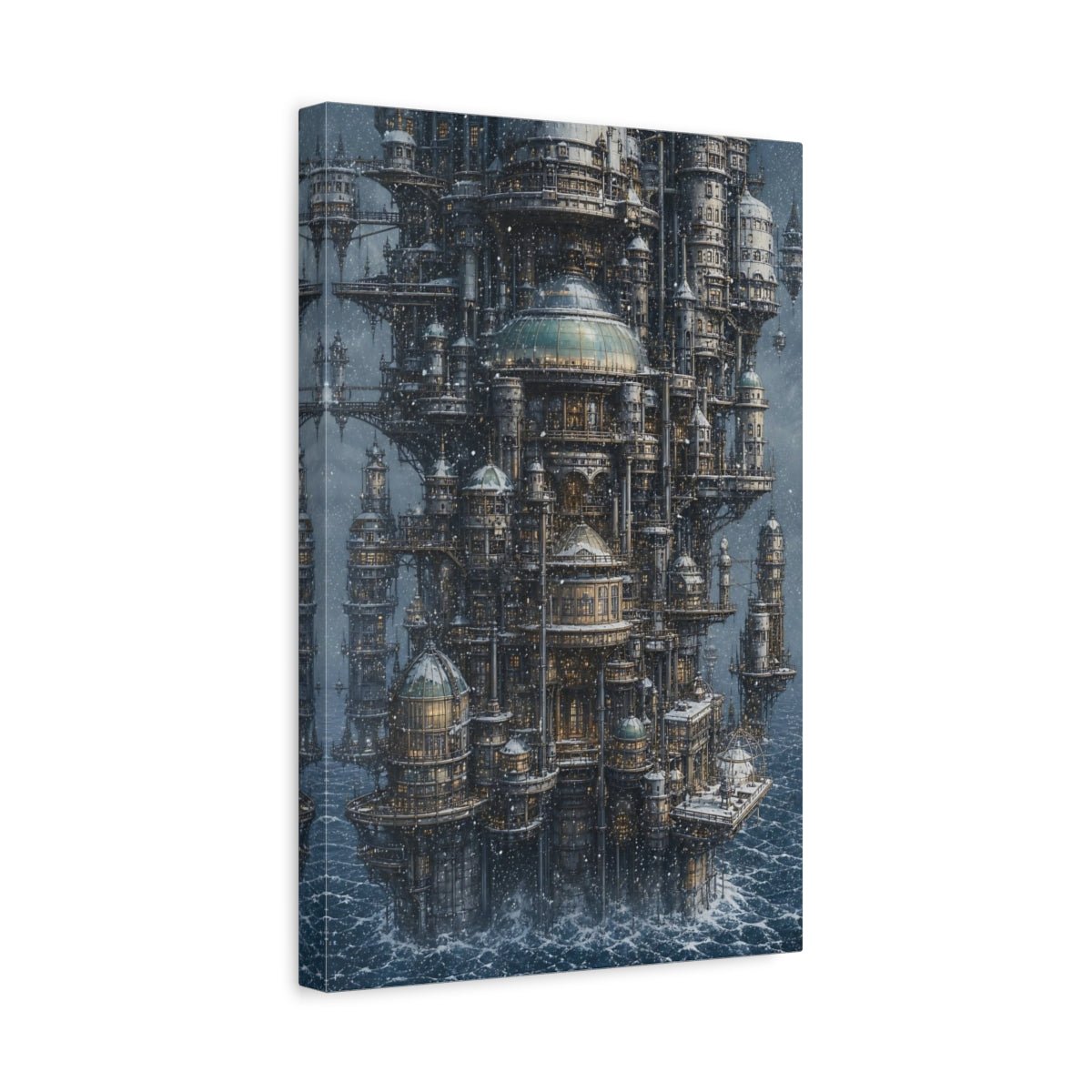 Science Fiction Futuristic City Grey And Canvas Wall Art Print – Sci - fi Living Room, Large - YesArtYes