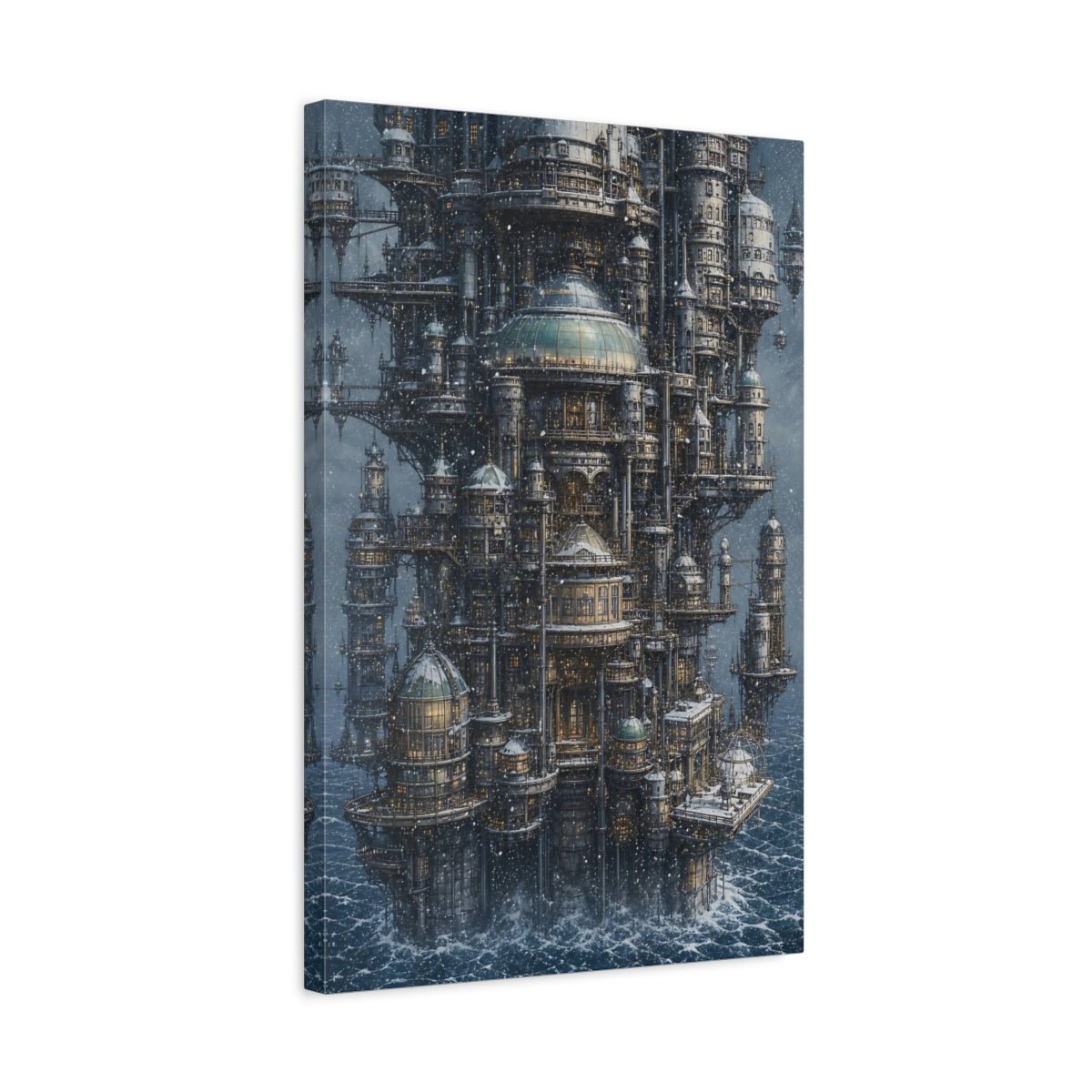 Science Fiction Futuristic City Grey And Canvas Wall Art Print – Sci - fi Living Room, Large - YesArtYes
