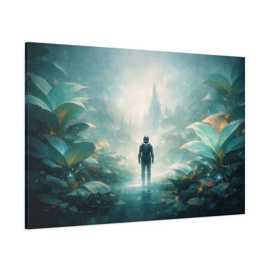 Science Fiction Leaves Garden shown as stretched canvas wall art