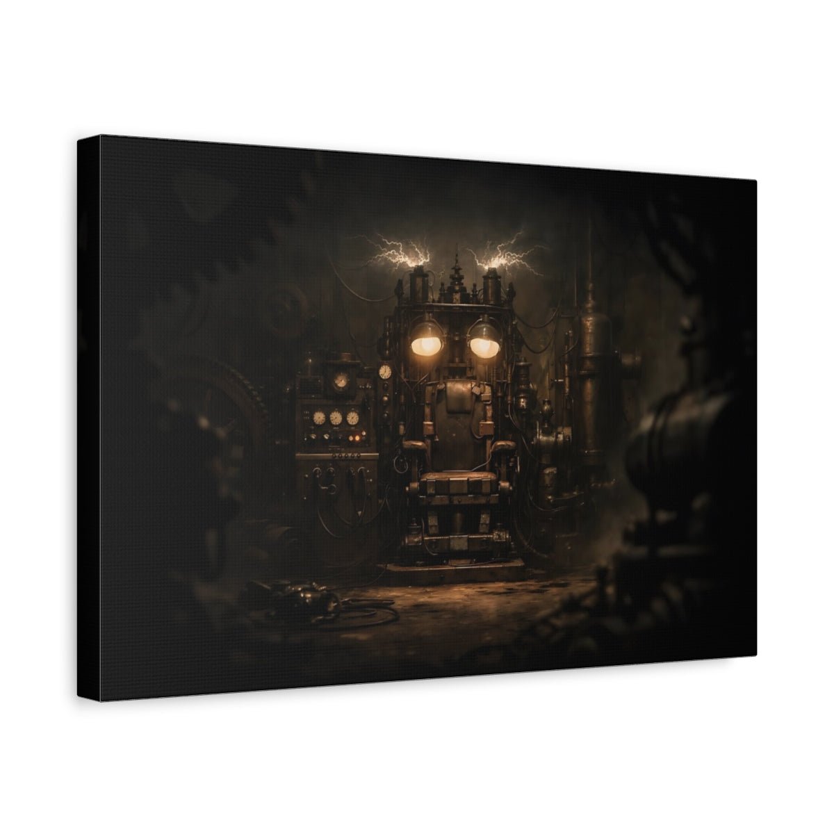 Science Fiction Machine Chair Dark Steampunk - Canvas Wall Art Print - YesArtYes