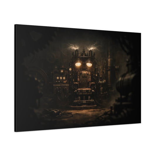 Science Fiction Machine Chair Dark Steampunk - Canvas Wall Art Print - YesArtYes