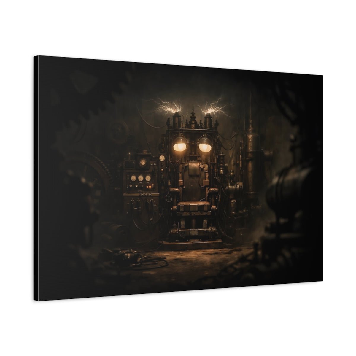 Science Fiction Machine Chair Dark Steampunk - Canvas Wall Art Print - YesArtYes