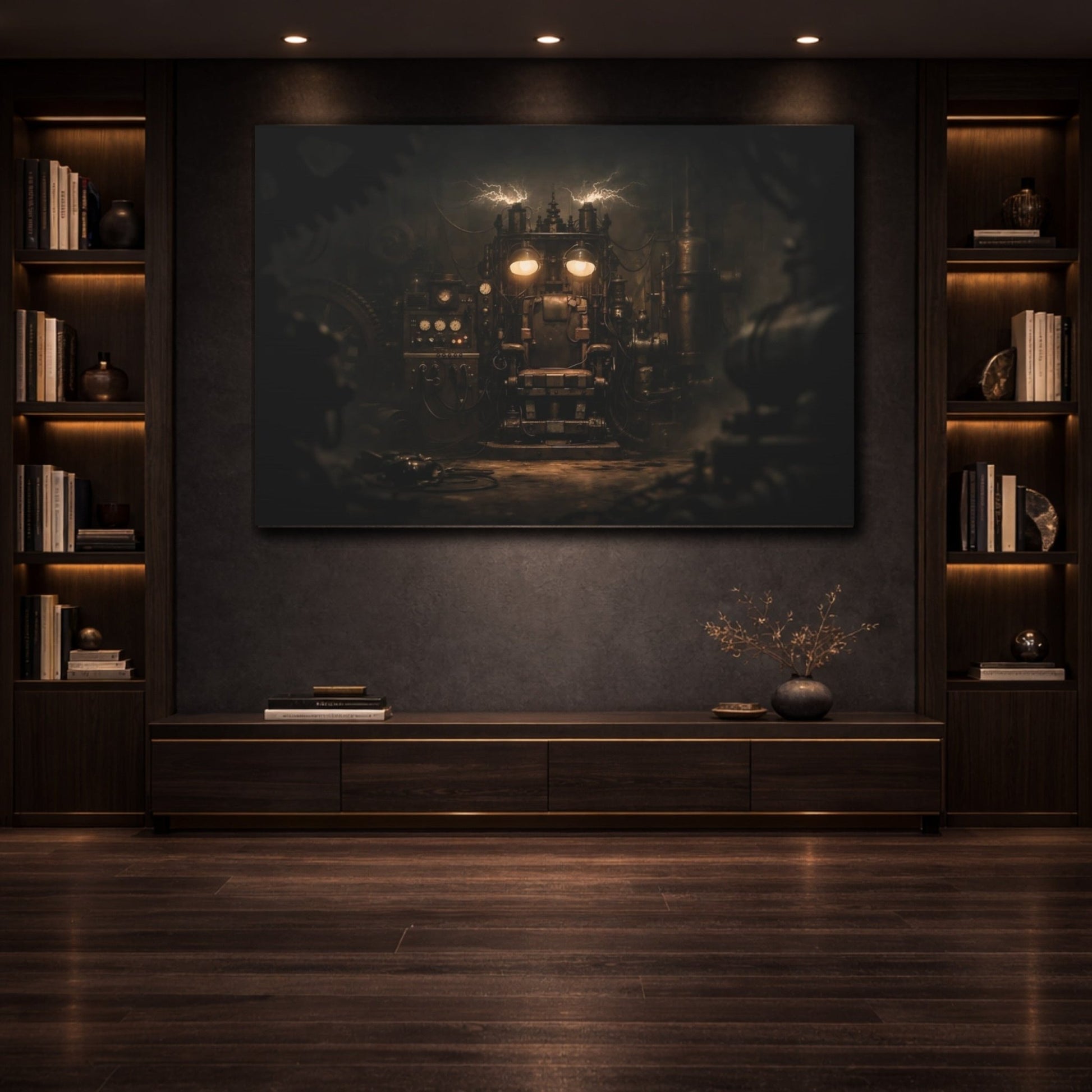 Science Fiction Machine Chair Dark Steampunk - Canvas Wall Art Print - YesArtYes