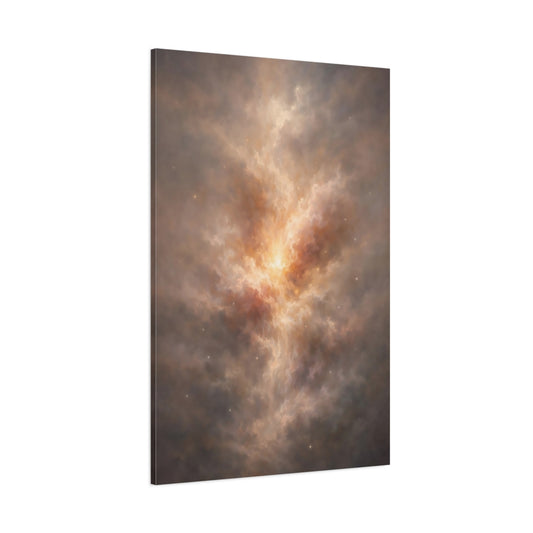 Main Mockup. Science Fiction Nebula Brown And Gold Nebula shown as stretched canvas wall art
