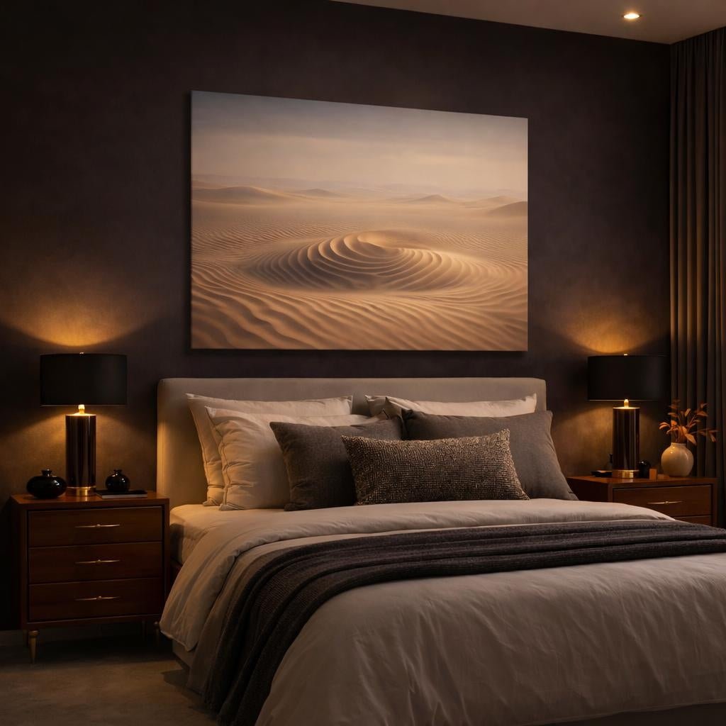 Science Fiction Sand Ripple Patterns Dunes Nature - Canvas Wall Art Print - YesArtYes