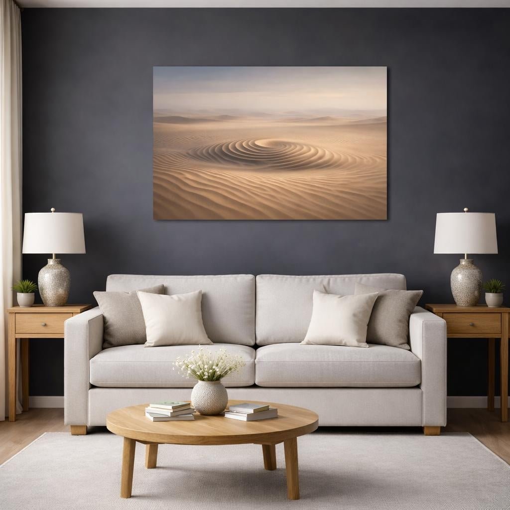 Science Fiction Sand Ripple Patterns Dunes Nature - Canvas Wall Art Print - YesArtYes