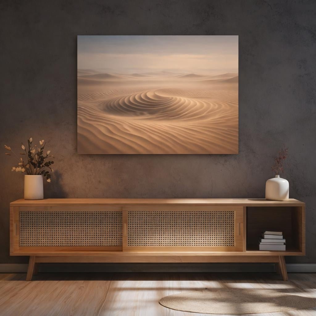 Science Fiction Sand Ripple Patterns Dunes Nature - Canvas Wall Art Print - YesArtYes
