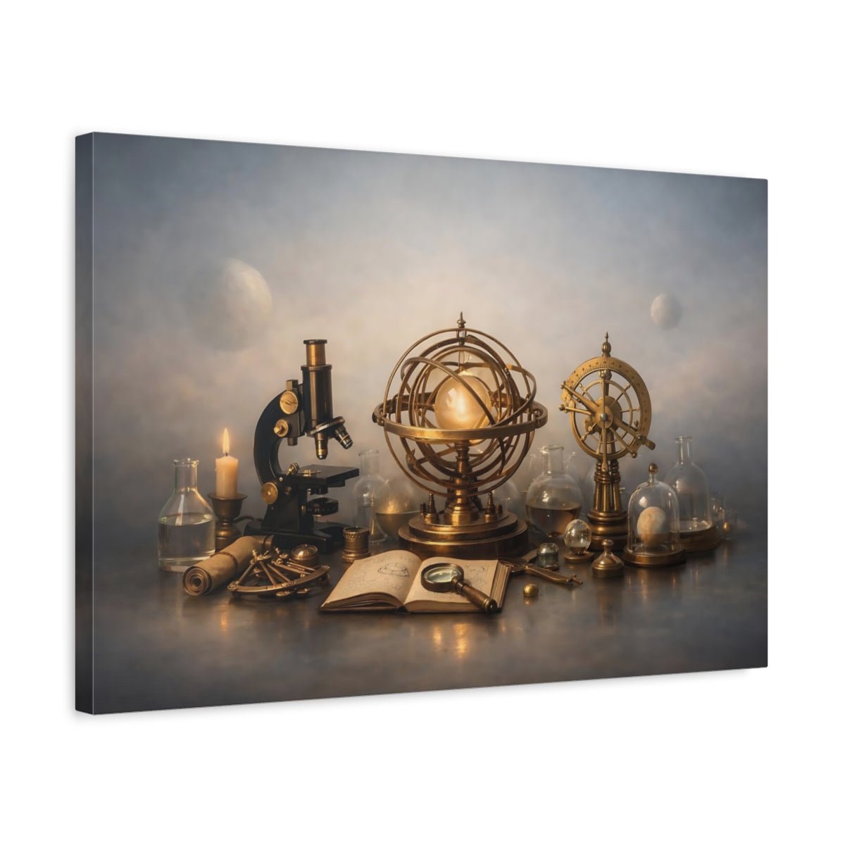 Science Fiction Scientific Instruments Vintage Brass - Canvas Wall Art Print - YesArtYes
