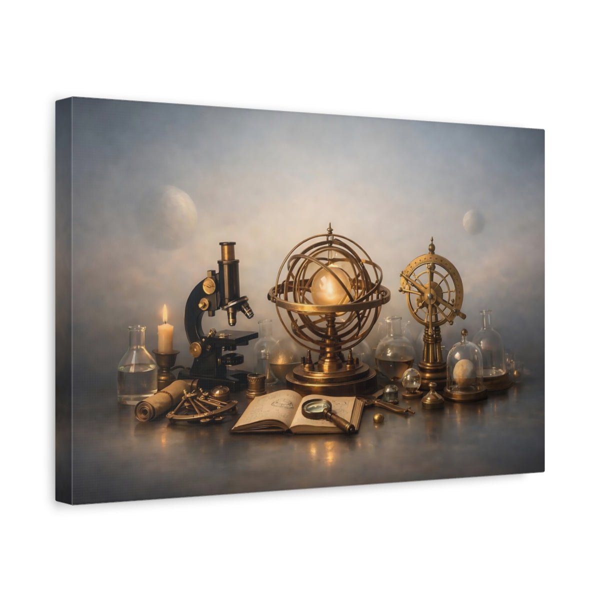 Science Fiction Scientific Instruments Vintage Brass - Canvas Wall Art Print - YesArtYes