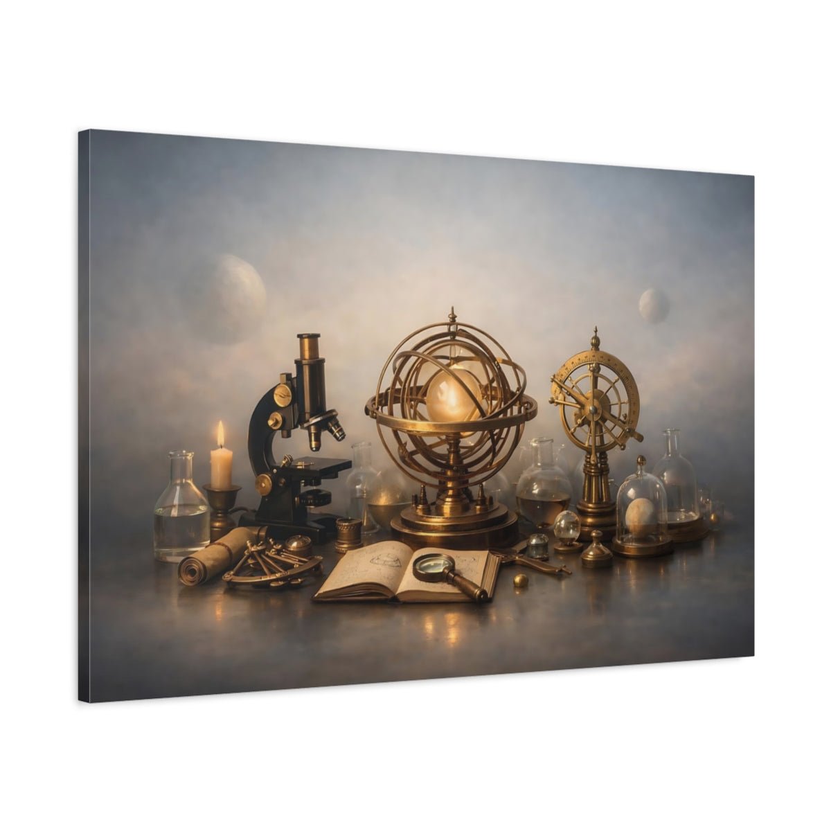 Science Fiction Scientific Instruments Vintage Brass - Canvas Wall Art Print - YesArtYes