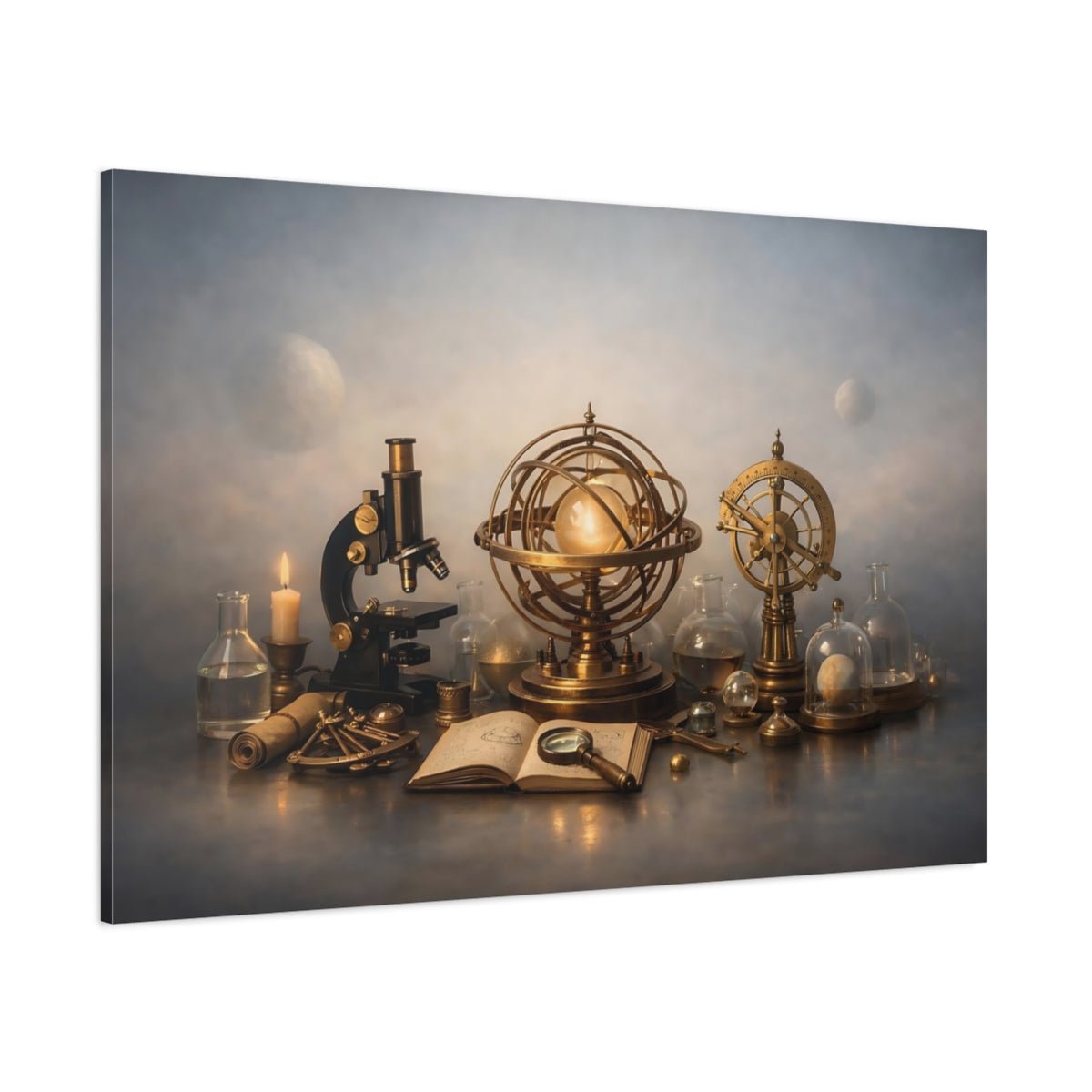 Science Fiction Scientific Instruments Vintage Brass - Canvas Wall Art Print - YesArtYes