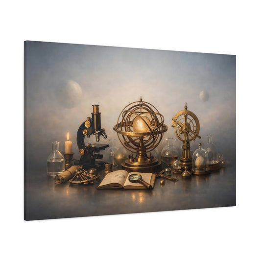Science Fiction Scientific Instruments Vintage Brass - Canvas Wall Art Print - YesArtYes