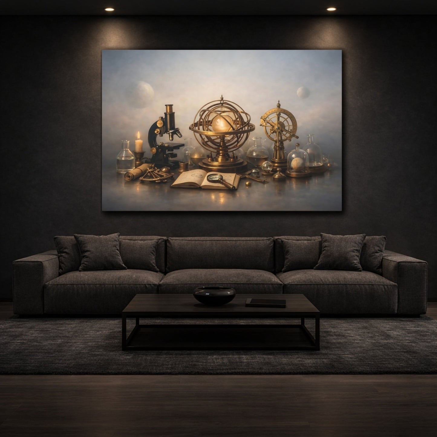 Science Fiction Scientific Instruments Vintage Brass - Canvas Wall Art Print - YesArtYes