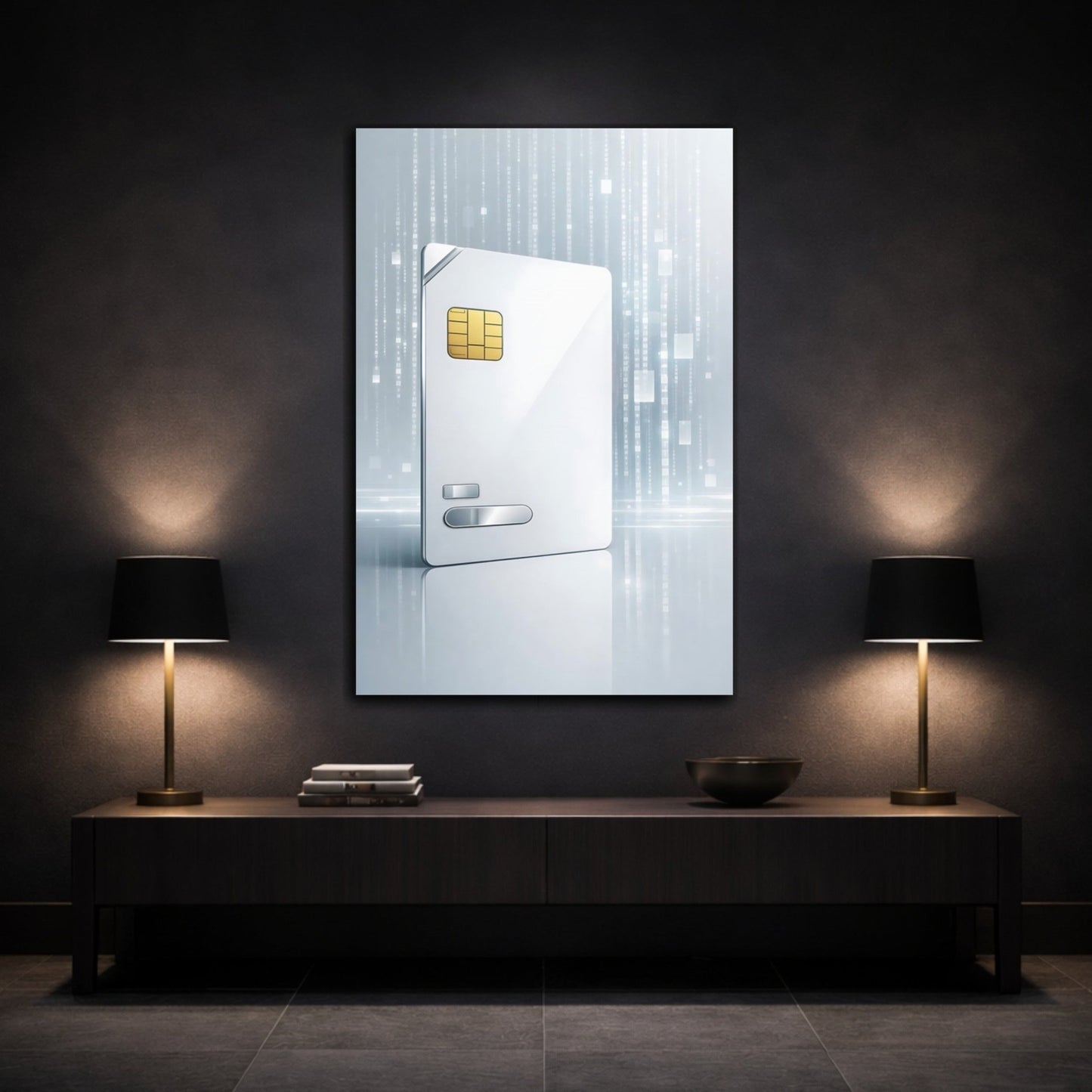 Science Fiction Smart Card Silver And Gold - Canvas Wall Art Print - YesArtYes