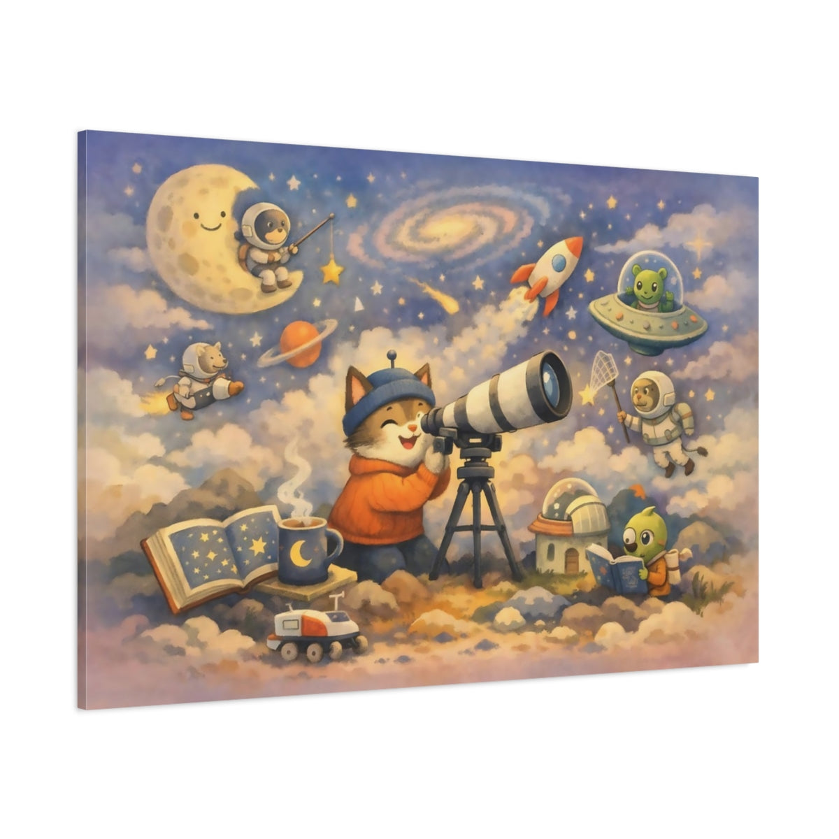 Science Fiction Space Animals Dreamy Space Art shown as stretched canvas wall art