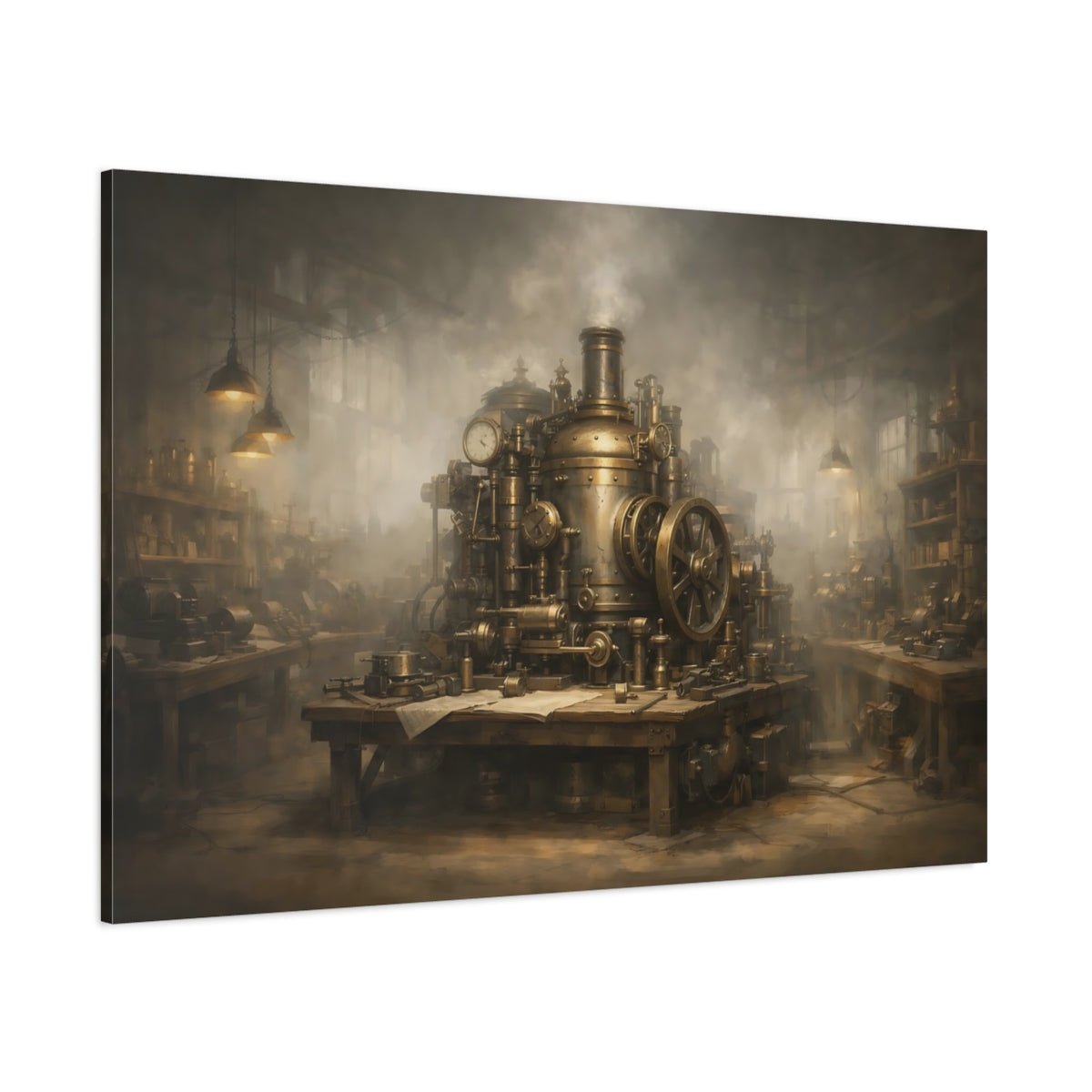 Science Fiction Steampunk Machine Bronze - Canvas Wall Art Print - YesArtYes