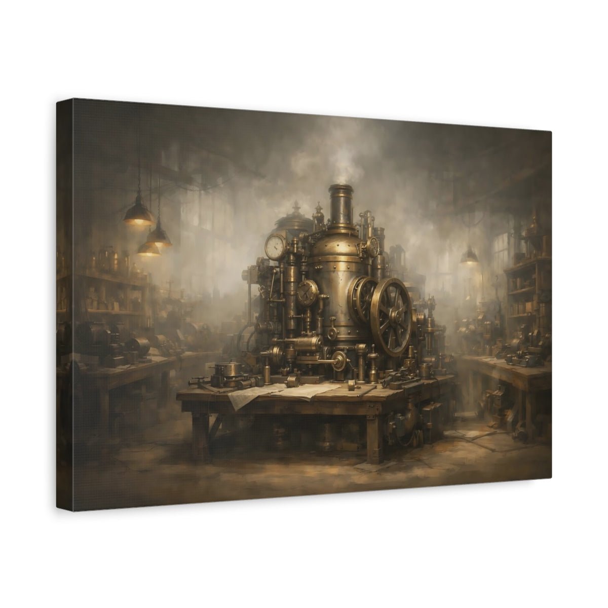 Science Fiction Steampunk Machine Bronze - Canvas Wall Art Print - YesArtYes
