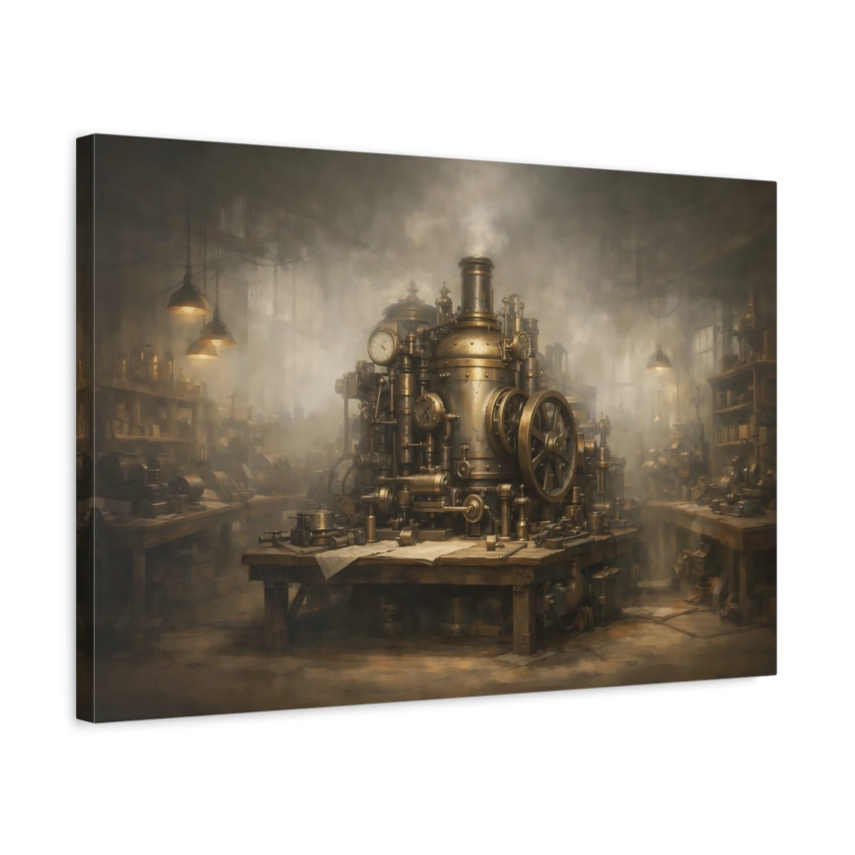 Science Fiction Steampunk Machine Bronze - Canvas Wall Art Print - YesArtYes