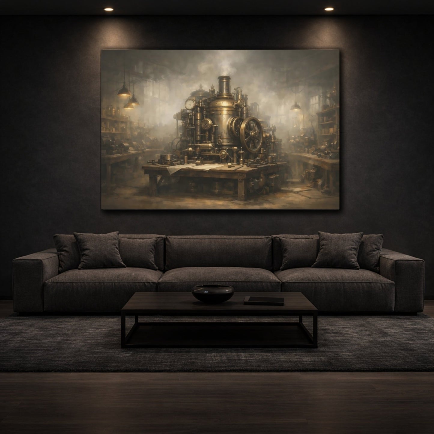 Science Fiction Steampunk Machine Bronze - Canvas Wall Art Print - YesArtYes