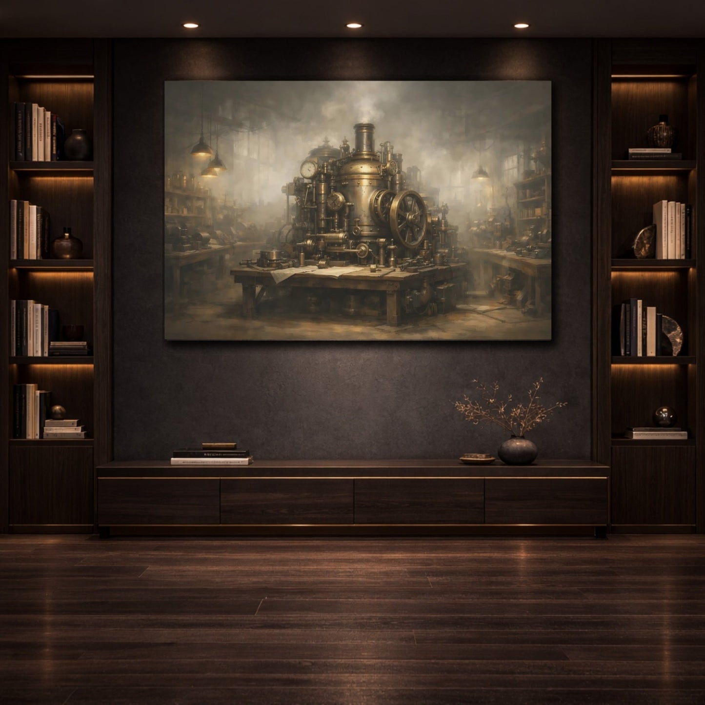 Science Fiction Steampunk Machine Bronze - Canvas Wall Art Print - YesArtYes